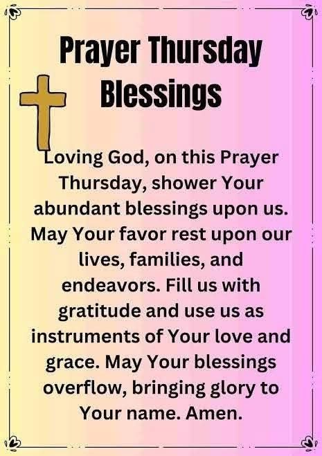 thursday blessings and prayers